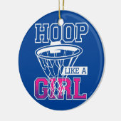 Als een meisje voor een basketbalspeler keramisch ornament (Links)