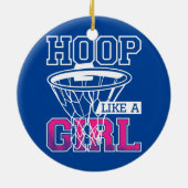 Als een meisje voor een basketbalspeler keramisch ornament (Achterkant)