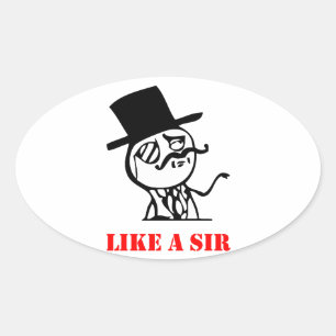 Als een meneer - meme ovale sticker