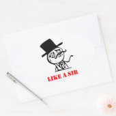 Als een meneer - meme ovale sticker (Envelop)