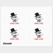 Als een meneer - meme ovale sticker (Vel)