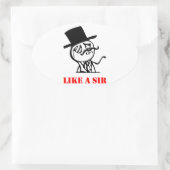 Als een meneer - meme ovale sticker (Tas)