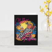 Als een misdadige retro roze zomer bier grappige T Kaart (Gele Bloem)