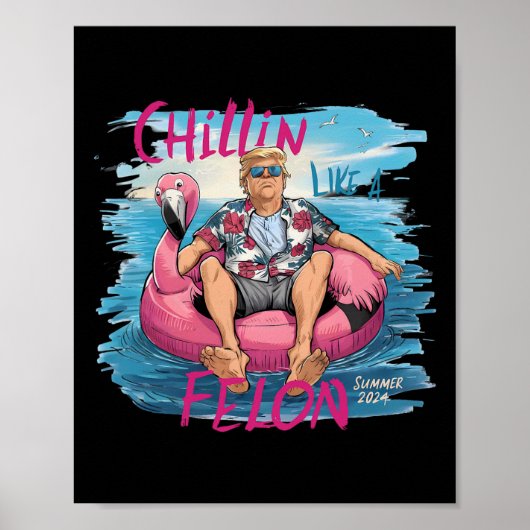 Als een misdadige Trump voor President Summer 2024 Poster (Voorkant)