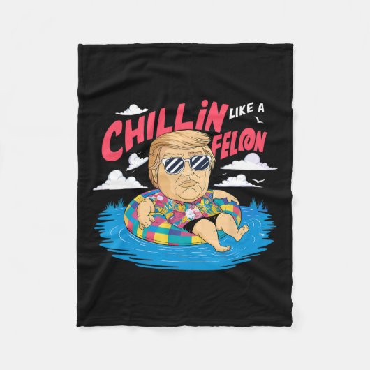 Als een misdadiger Donald Trump in een strandverki Fleece Deken (Voorkant)
