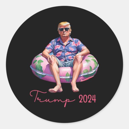 Als een misdadiger Grappige Trump Zomer 2024 2 Sid Ronde Sticker (Voorkant)