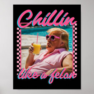 Als een misdadiger Trump Shirt Republikein Funny T Poster