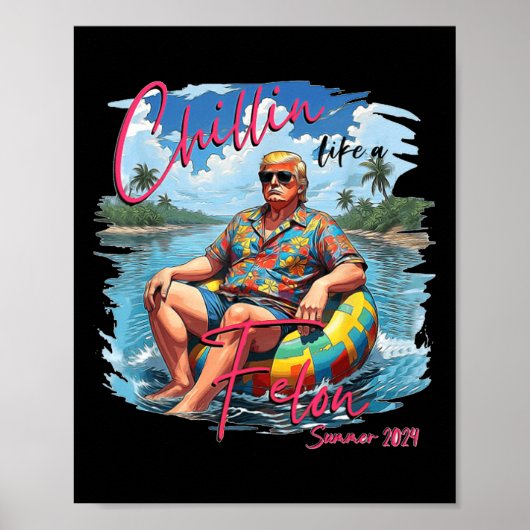 Als een misdadiger Trump voor President 2024 Poster (Voorkant)