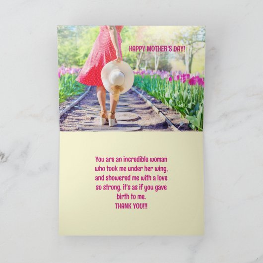 ALS EEN MOEDERDAG-KAART BEDANKKAART (Binnen)