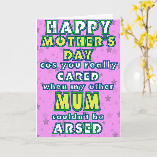 Als een Mum Foster moederdag kaart (Gele Bloem)