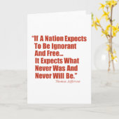 Als een Natie Onwetende en Vrije… Kaart (Gele Bloem)