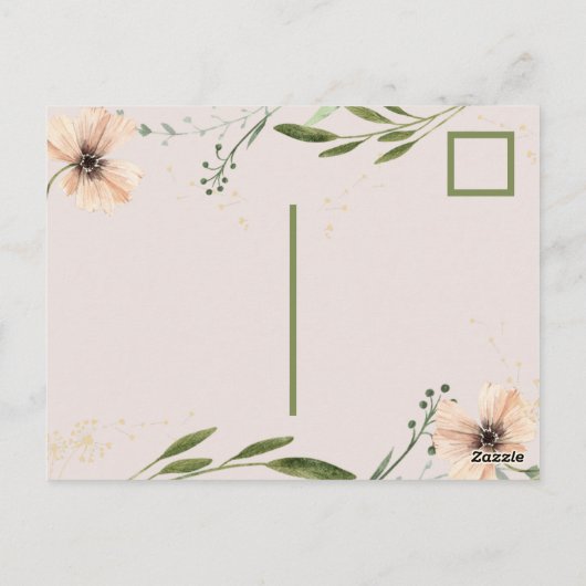 Als een onkruid groeiend, eerste verjaardag meisje briefkaart (Achterkant)