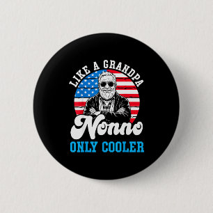 Als een opa nonno maar koeler amerikaanse vlag ronde button 5,7 cm