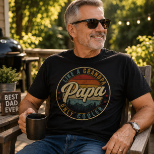 Als een opa papa alleen maar koeler Retro berg T-shirt