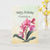 Als een orchidee, je verjaardagspersoonlijkheden kaart (Gele Bloem)