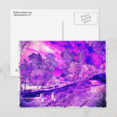  als een Paarse Afbeelding. Briefkaart (Voorkant / Achterkant)