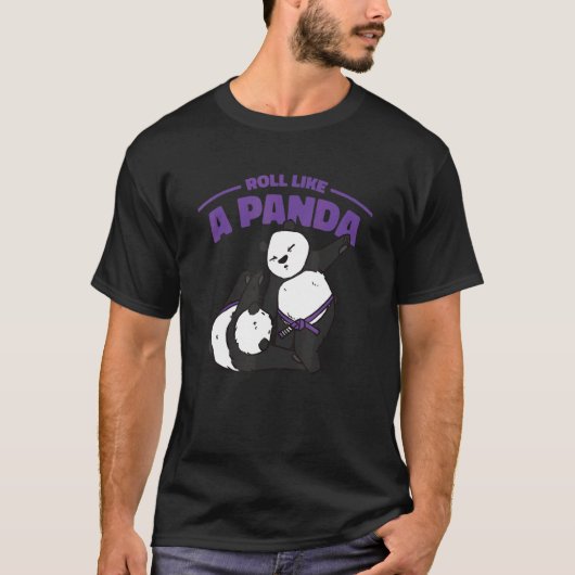 Als een Panda Jiu Jitsu Paarse Belt Panda T-shirt (Voorkant)