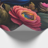 als een pauw in pioenen cadeaupapier (Hoek)