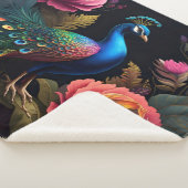  als een pauw in pioenen sherpa deken (3/4)