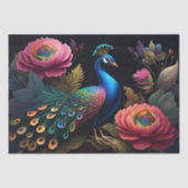 als een pauw in pioenen tissuepapier (Voorkant)