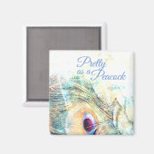 als een pauw witte veren pastel magneet (Voorkant / Achterkant)