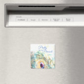 als een pauw witte veren pastel magneet (Insitu (Vaatwasser))