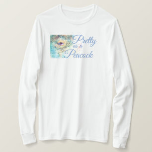  als een pauwenpastel witte pauwenveer t-shirt