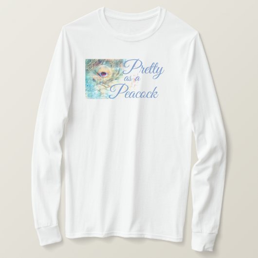als een pauwenpastel witte pauwenveer t-shirt (Design voorkant)