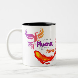 Als een Phoenix die ik uit de as opsta Tweekleurige Koffiemok