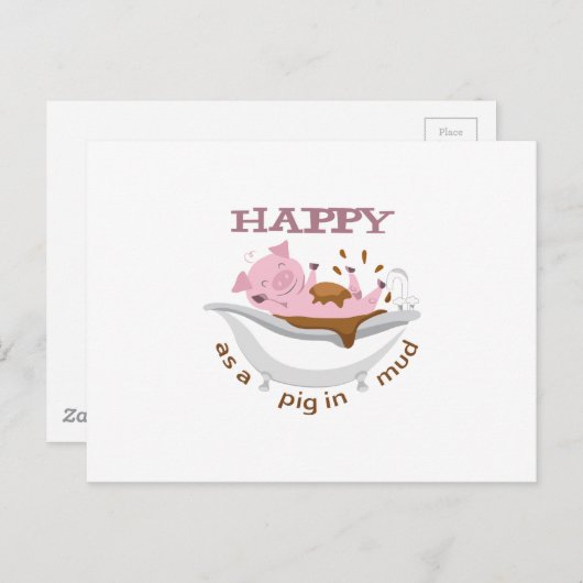 ALS EEN PIG IN MUD BRIEFKAART (Voorkant / Achterkant)