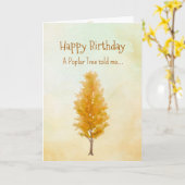 Als een populier boom geest verjaardag persoonlijk kaart (Gele Bloem)