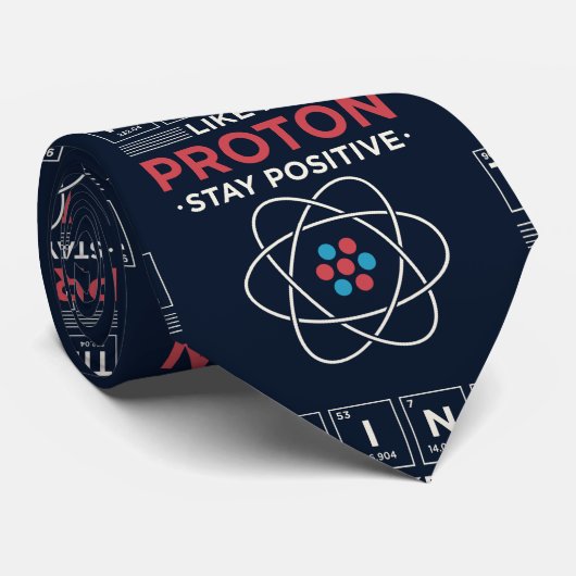 Als een proton Chemistry Nerd pa Stropdas (Opgerold)