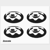 Als een sleuf gebruiken ovale sticker (Vel)