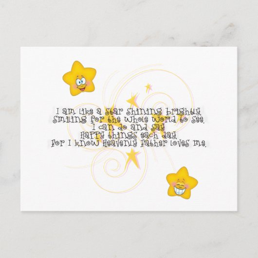 als een ster die helder schijnt briefkaart (Voorkant)