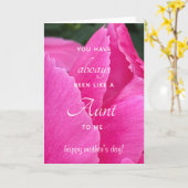 Als een tante Pink Peony Moederdag Kaart (Gele Bloem)