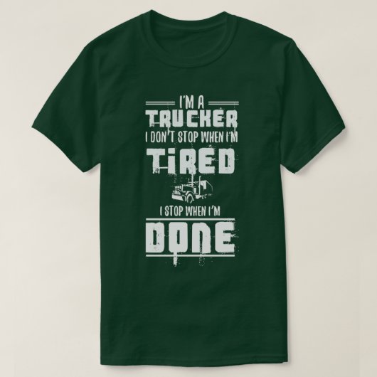Als een Trucker het Gelaagde Einde van het Einde n T-shirt (Design voorkant)