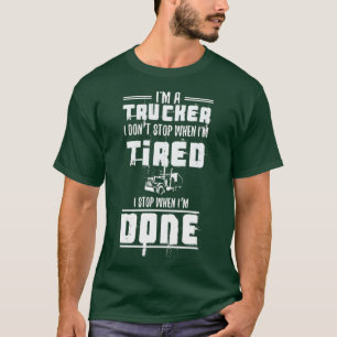 Als een Trucker het Gelaagde Einde van het Einde n T-shirt