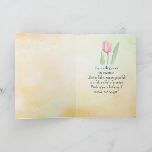 Als een tulp uw verjaardag persoonlijkheden kaart (Binnen)