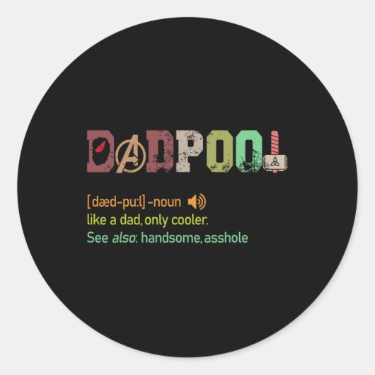 Als een vader, maar alleen cooler vaders dag cadea ronde sticker (Voorkant)