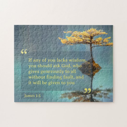 Als een van jullie wijsheid mist, moet je God vrag Legpuzzel (Horizontaal)