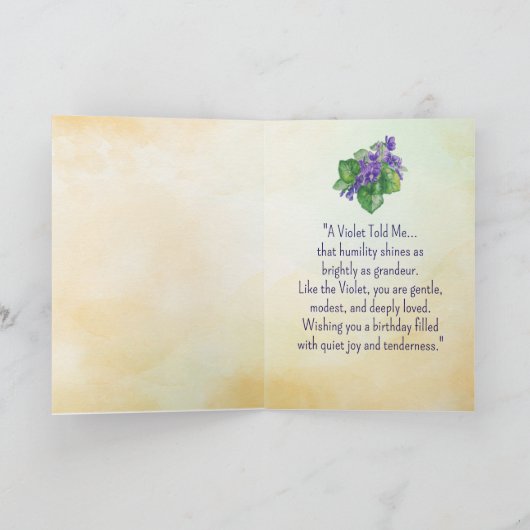 Als een violet je verjaardagspersoonlijkheden kaart (Binnen)