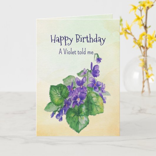 Als een violet je verjaardagspersoonlijkheden kaart (Gele Bloem)