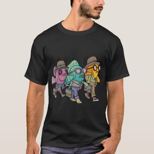 als een vis op het droge t-shirt (Voorkant)