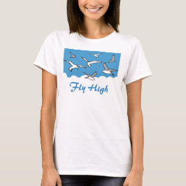 Als een vogel - hoog vliegen. Vogels in vlucht op  T-shirt