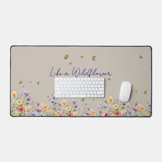 Als een wilde bloem | Wilde bloem met vlinder Bureaumat (Keyboard & Muis)