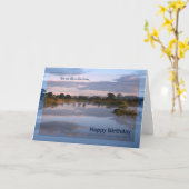 Als een zoon, Lake bij dageraad Verjaardagskaart Kaart (Gele Bloem)