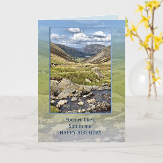 Als een zoon Verjaardag met een berglandschap Kaart (Gele Bloem)