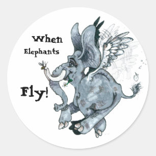 Als Elephants vliegen! ~ STICKER