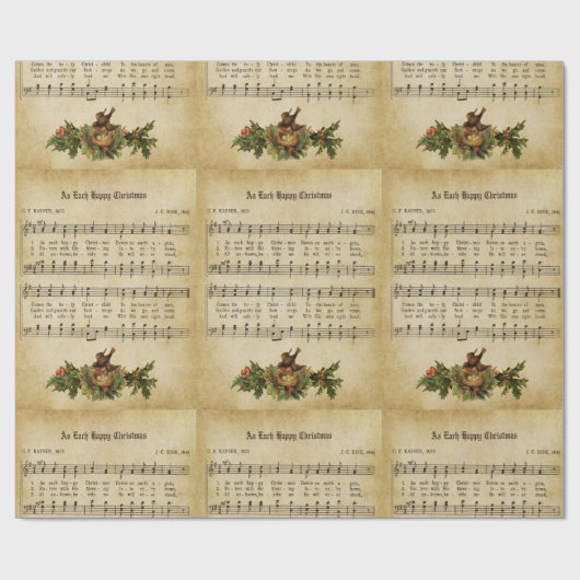 als elk Happy kerstkarolscript afdrukken Cadeaupapier (Vlak)