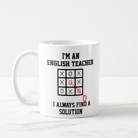 Als Engelse leraar vind ik altijd een oplossing Mo Koffiemok (Links)